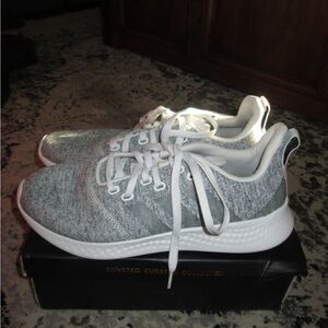 Adidas Gray and White Athletic Sneakers